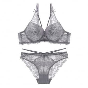 Ultra-Thin and Thick Lace Traditional Bra Set