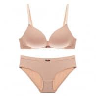 Natural Breathable Thin Cotton Cups T-Shirt Bra Set
