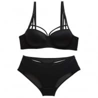 Silky Glossy Thin and Thick Traditional Bra Set