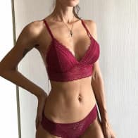 Longline Racerback Crochet Lace Padded Wireless Bralette Set