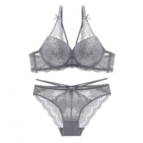 Ultra-Thin and Thick Lace Traditional Bra Set