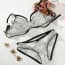 Vintage Floral Ultra-Thin Sheer Lace Multi Way Strappy Lingerie Bra Set