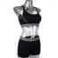 Yoga Gym Racerback Seamless Sports Padded Bra & Shorts Set - Black