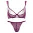 Ultra-Thin Mesh Sheer Lace Underwire Unlined Uplift Bra Set - Purple