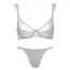 Ultra-Thin Mesh Sheer Lace Underwire Unlined Uplift Bra Set - White