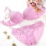Louisa Lace Padded Push Up Plunge Bra Set - Pink