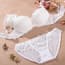 Louisa Lace Padded Push Up Plunge Bra Set - White