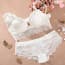 Sheer Lace 3/4 Coverage Underwire Bra & Panties Set - White