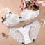 Ultra-Thin Sheer Lace Non-Padded Underwire Balcony Bra Set - White