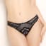 Gallen Lace Mesh Back Thongs - Black