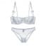 Soft Lace Unlined Demi Cup Uplift Bra Balconette Bra Set - White