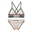 Openwork Lace Ultra-Thin Transparent Triangle Cup Wireless Bra Set