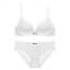 Natural Breathable Thin Cotton Cups T-Shirt Bra Set - White