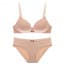 Natural Breathable Thin Cotton Cups T-Shirt Bra Set - Skin