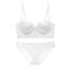 Floral Lace Convertible Straps Push Up Wired Bustier Bra - White