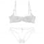 Soft Lace Thin Cotton Padded Wired Balcony Bra Set - White