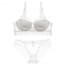 Crochet Floral Lace Strappy Wired Push Up Bralette Set - White