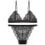 Deep V Ultra-Thin French Lace Soft Mesh Wireless Bra Set