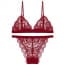 Deep V Ultra-Thin French Lace Soft Mesh Wireless Bra Set