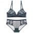 Deep V Ultra-Thin Transparent Lace Wireless Bra Set