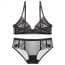 Deep V Ultra-Thin Transparent Lace Wireless Bra Set