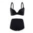 Seamless Glossy Wing Cup  Smooth Bra & Boyshorts Set - Black
