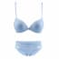 Magic Wire Seamless Cross Back Bra Set - Blue