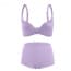 Seamless Glossy Wing Cup  Smooth Bra & Boyshorts Set - Purple