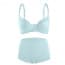 Seamless Glossy Wing Cup  Smooth Bra & Boyshorts Set - Mint