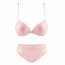 Magic Wire Seamless Cross Back Bra Set - Pink