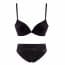 Magic Wire Seamless Cross Back Bra Set - Black