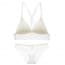 Longline Racerback Crochet Lace Padded Wireless Bralette Set - White