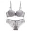 Soft Light Padded Underwired Balcony Bra Set - Grey