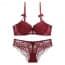 Soft Light Padded Underwired Balcony Bra Set - Red