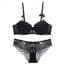 Soft Light Padded Underwired Balcony Bra Set - Black