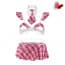 Open Cup School Girl Mini Plaid Dress Bra Set