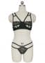Lace Strap Cupless Bra G-String Thong Set