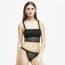 Strappy Lace Crop Top Bralette Set - Black