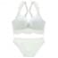 Racerback Longline Lace Push Up Padded Wireless Bralet Bra Set - White