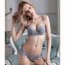 Sheer Floral Lace Underwire Demi Cup Balconette Bra Set - Grey