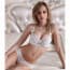Sheer Floral Lace Underwire Demi Cup Balconette Bra Set - White