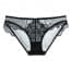 Scallop Crochet Lace Transparent Panty - Black