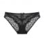 Crochet Floral Lace Mesh Back Panties - Black