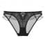 Ruffle Lace Edge Transparent Mesh Low Rise Panty - Black