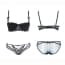 Rich Padded Underwired Balcony Demi Bra Set - Black