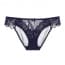 Ultra-Thin Low Waist Scallop Lace Thongs - Navy