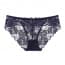 See Through Floral Lace Thongs - Navy
