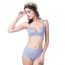 Seamless Glossy Wing Cup  Smooth Bra & Boyshorts Set - Blue