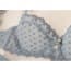 Sheer Mesh Embroidered Eyelet Polka Dot Demi Cup Balconette Bra Set - Details