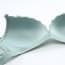 Light Cotton Padded Floral Jacquard Wireless T-Shirt Bra Set - Turquoise